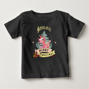 Camiseta De Bebé Arte Navideño Divertido de Ajolote Adorable