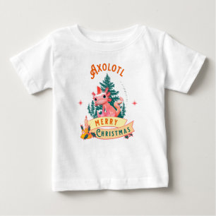 Camiseta De Bebé Arte Navideño Divertido de Ajolote Adorable