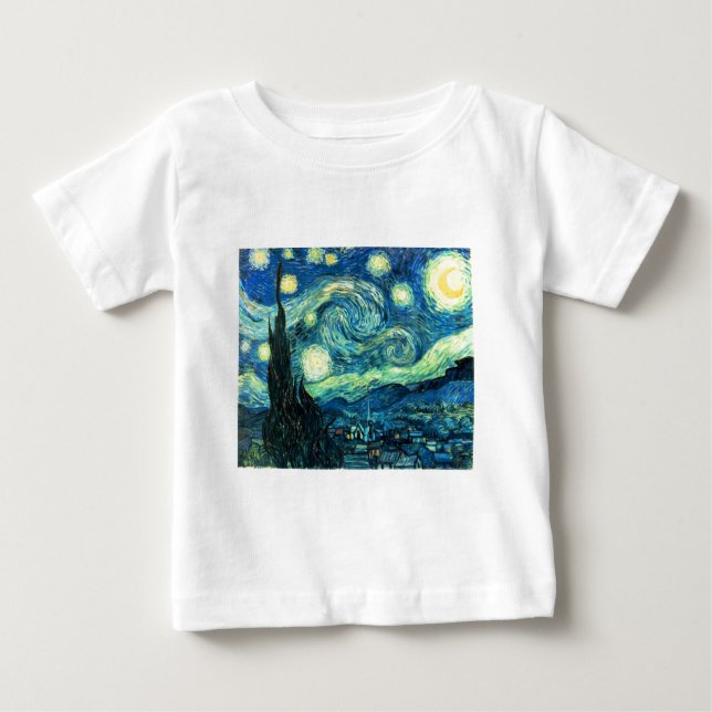 Camiseta De Bebé Arte nocturno estrellado (Anverso)