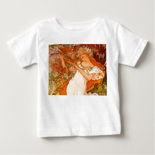 Camiseta De Bebé Arte Nouveau Primavera de Alphonse Mucha