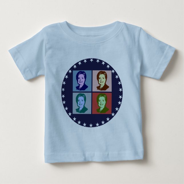 CAMISETA DE BEBÉ ARTE POP 2016 DE HILLARY (Anverso)