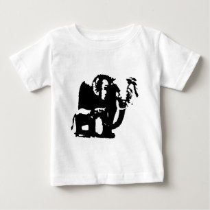 Camiseta De Bebé Arte Pop Bebé Elefantes Negros y Blancos Mamá