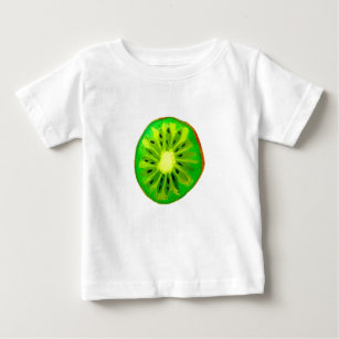 Camiseta De Bebé Arte pop color de la fruta kiwi brillante color de
