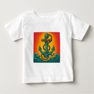 Camiseta De Bebé Arte pop de ancla náutica