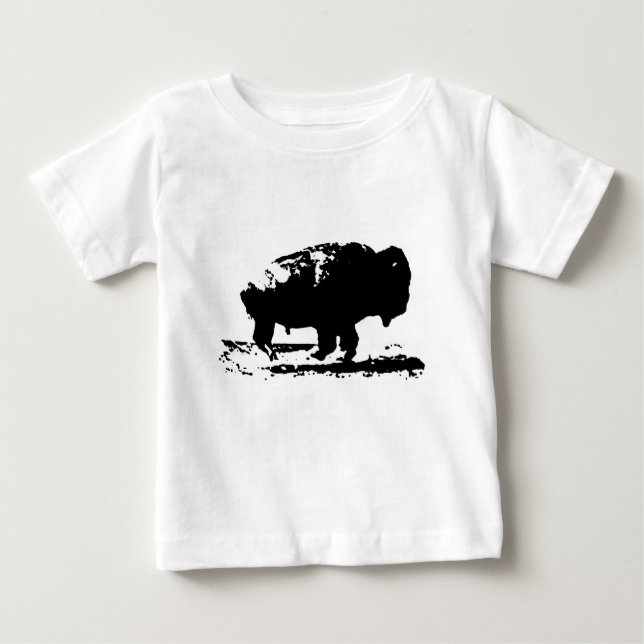 Camiseta De Bebé Arte pop de búfalo de veneno en ejecución (Anverso)