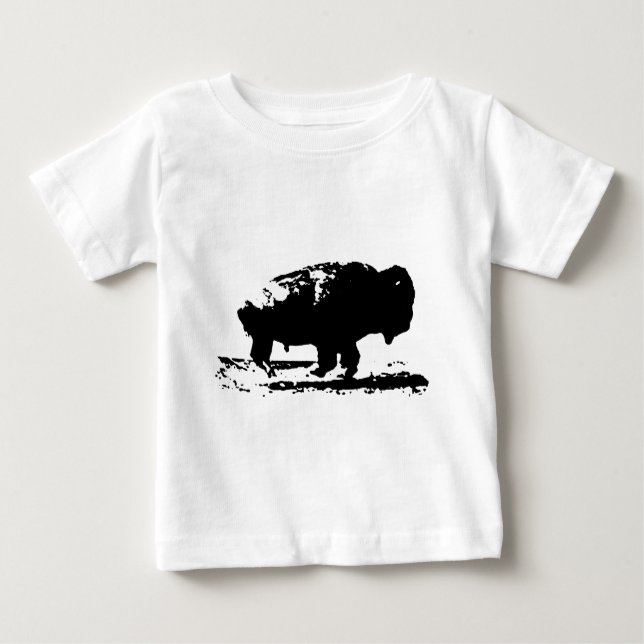 Camiseta De Bebé Arte pop de búfalo de veneno en ejecución (Anverso)