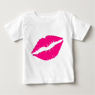 Camiseta De Bebé Arte pop de lápiz labial rosa