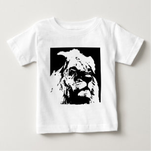 Camiseta De Bebé Arte pop de león blanco y negro