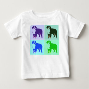 Camiseta De Bebé Arte pop de perro de montaña de Bernese