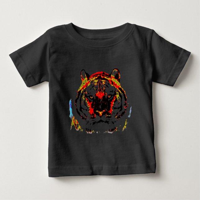 Camiseta De Bebé Arte pop de tigres salvajes (Anverso)