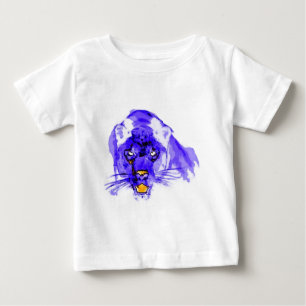 Camiseta De Bebé Arte pop digital azul Jaguar