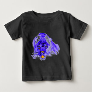 Camiseta De Bebé Arte pop digital azul Jaguar