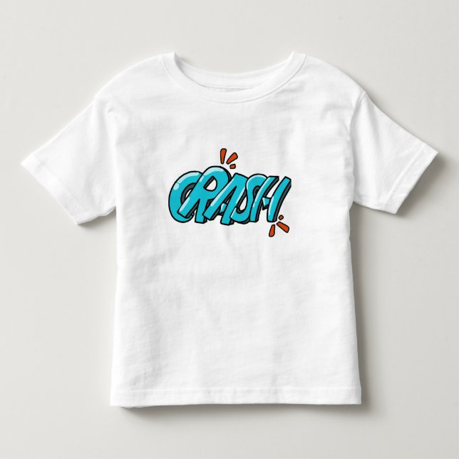 Camiseta De Bebé Arte Retro Pop CRASH Letra Graffiti (Anverso)