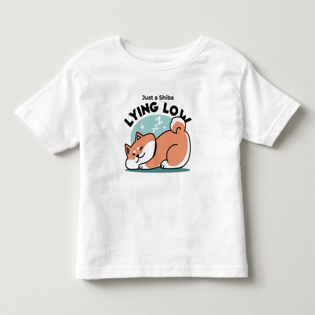 Camiseta De Bebé Arte Shiba Inu relajado: Solo un Shiba bajo tierra (Anverso)