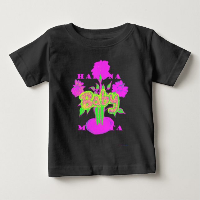 Camiseta De Bebé Arte suave de flores rosadas: El toque de un bebé. (Anverso)