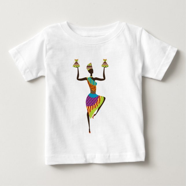 Camiseta De Bebé Arte tribal de las damas africanas (Anverso)