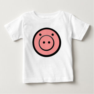 Camiseta De Bebé Arte vectorial de cerdito rosa kawaii lindo
