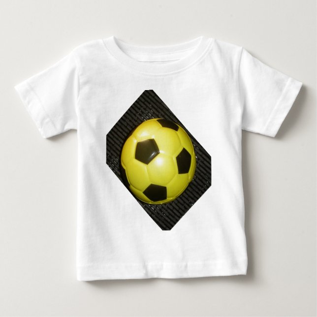 Camiseta De Bebé Arte vibrante de fútbol amarillo y negro (fútbol) (Anverso)