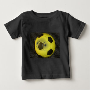 Camiseta De Bebé Arte vibrante de fútbol amarillo y negro (fútbol)