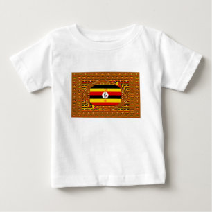 Camiseta De Bebé Arte vibrante inspirado en la bandera de Uganda