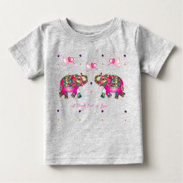 Camiseta De Bebé Artesanal Elefante de Niño Pequeño Lindo