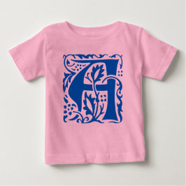 Camiseta De Bebé Artesanías de época Monograma del azul William Mor