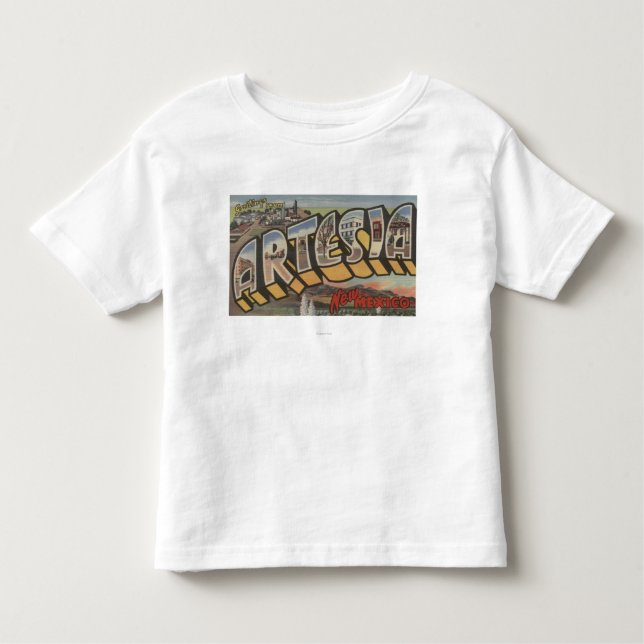 Camiseta De Bebé Artesia, New México - escenas grandes de la letra (Anverso)