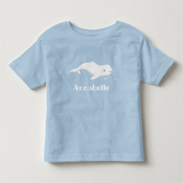 Camiseta De Bebé Artico Beluga de ballena y corazón azul personaliz
