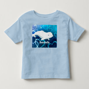 Camiseta De Bebé Ártico de ballenas y corazones azules de Beluga pe