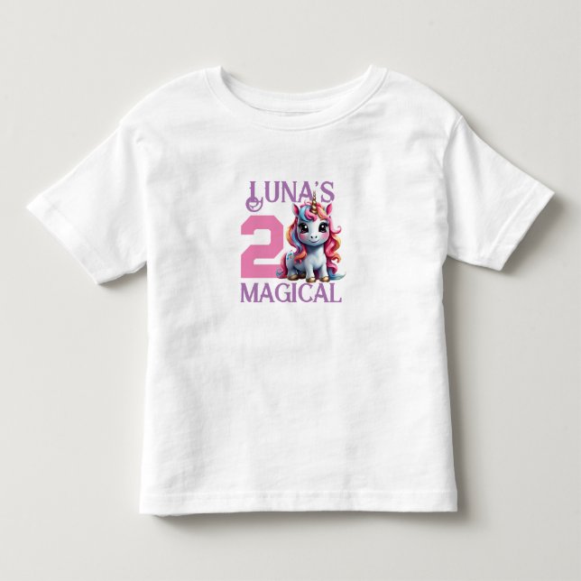 Camiseta De Bebé Artículos para fiesta de cumpleaños de unicornio (Anverso)