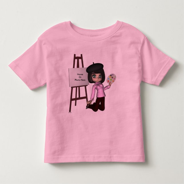 Camiseta De Bebé Artista Chica Easel Shirt (Anverso)