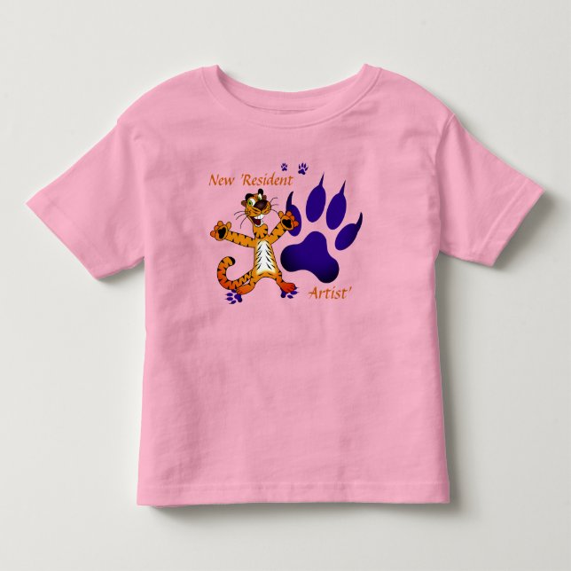 Camiseta De Bebé Artista de pistas de tigre infantil (Anverso)