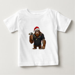 Camiseta De Bebé Artista de tatuajes de Bigfoot Sasquatch Navidad
