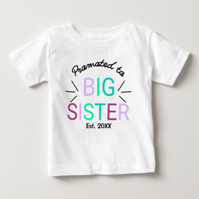 Camiseta De Bebé Ascendida a Hermana Mayor Desde 2022 (Anverso)