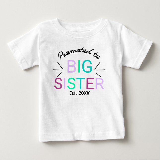 Camiseta De Bebé Ascendida a Hermana Mayor Est 2022 (Anverso)