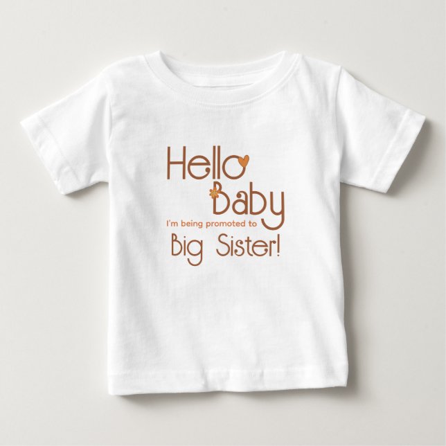 Camiseta De Bebé Ascendida a Hermana Mayor Hola Bebé Retro (Anverso)