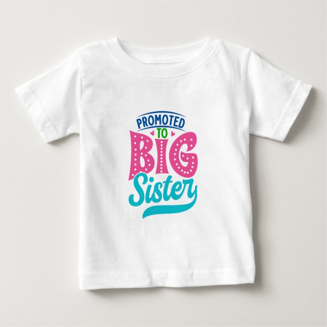 Camiseta De Bebé Ascendida a Hermana Mayor, Revelación de Nuevo Beb (Anverso)