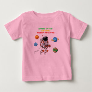 Camiseta De Bebé Ascendido a Astronauta Retro Gamer Nivel 1 Primer