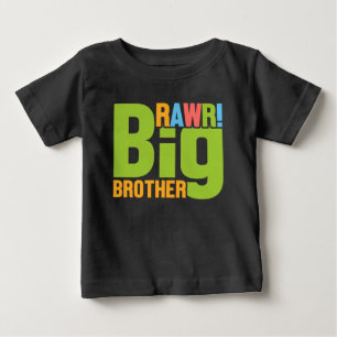 Camiseta De Bebé Ascendido a Hermano Mayor 2026 Dinosaurio T-Rex Ni