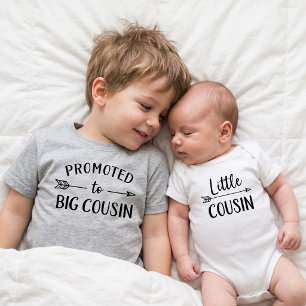 Camiseta De Bebé Ascendido a Primo Mayor Conjunto Familiar