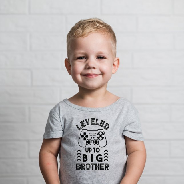 Camiseta De Bebé Ascendió a Hermano Mayor (Leveled Up To Big Brother Shirt)
