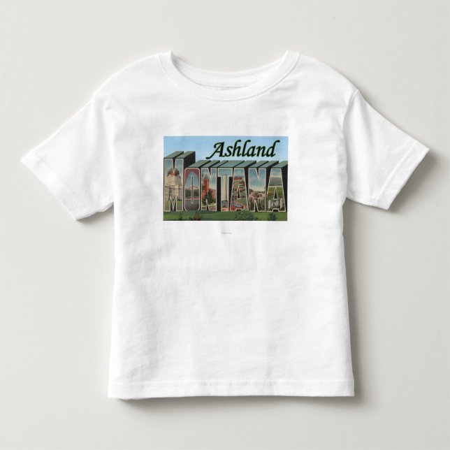 Camiseta De Bebé Ashland, Montana - escenas grandes de la letra (Anverso)