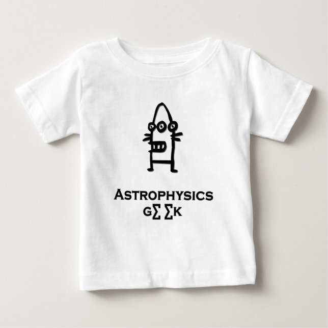 Camiseta De Bebé Astrofísica de tres bots oculares Geek negro (Anverso)