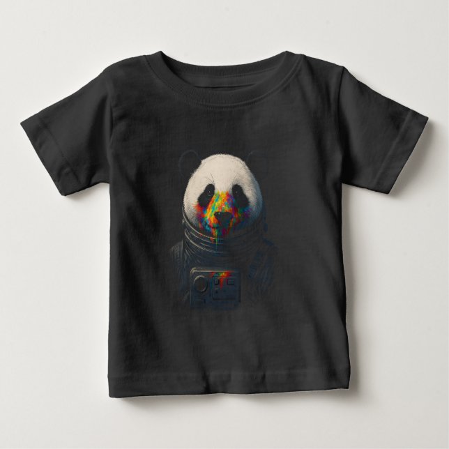 Camiseta De Bebé Astronaut Panda with Neon Paint Splash  (Anverso)