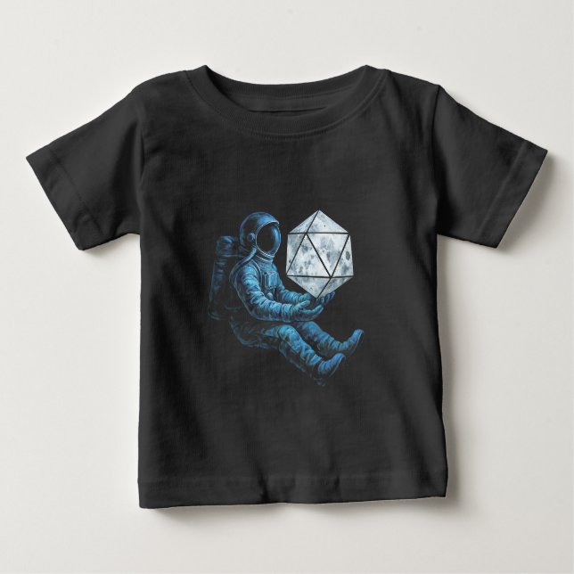 Camiseta De Bebé Astronaut with Moon Dice (Anverso)