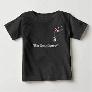 Camiseta De Bebé Astronauta Adorable en Bolsillo con Planetas Flota