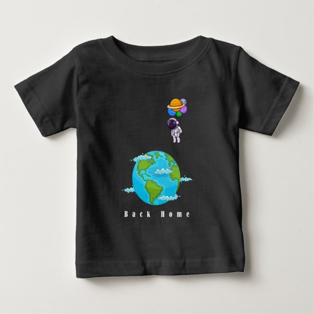 Camiseta De Bebé astronauta con tierra de aterrizaje de globos (Anverso)