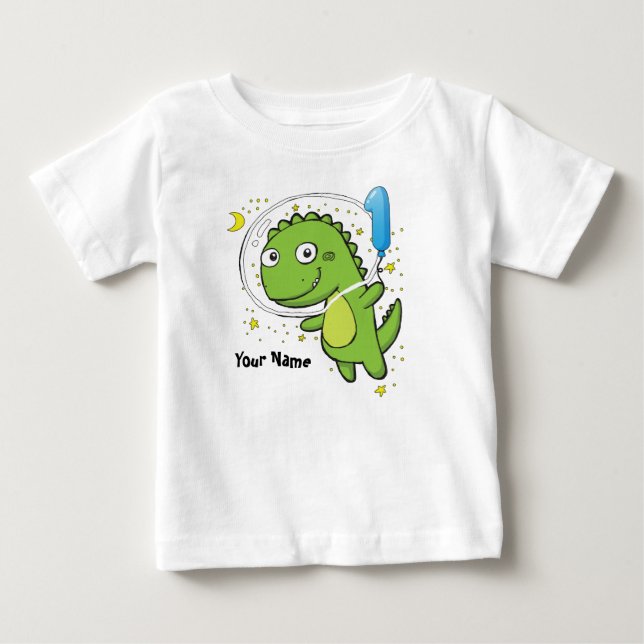Camiseta De Bebé Astronauta de dinosaurios Primer cumpleaños (Anverso)