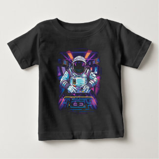 Camiseta De Bebé Astronauta de neón Gráfico de exploración espacial