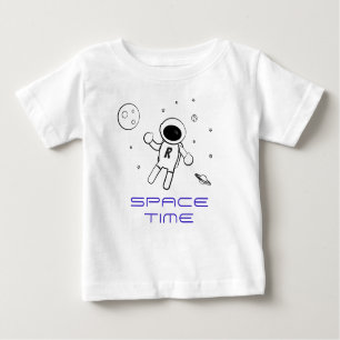 Camiseta De Bebé Astronauta en el espacio - Arte en negro, blanco y